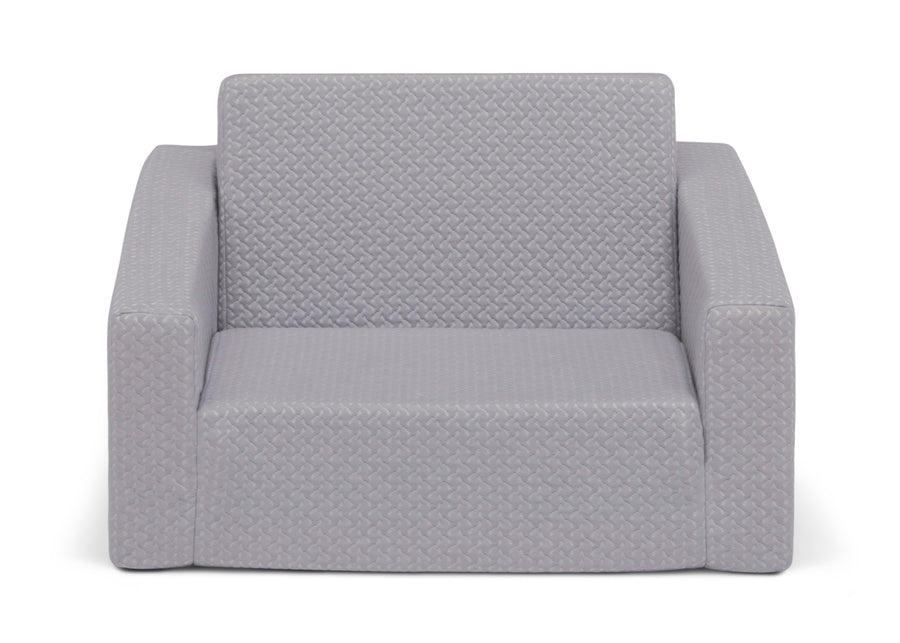 iComfort Grey (5080) 2-iComfort Memory Foam Flip-Out 2-in-1 Convertible Chair to Lounger for Kids