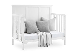 Textured White (1349) 8-Sweet Beginnings Sage Flat Top 6-in-1 Convertible Crib
