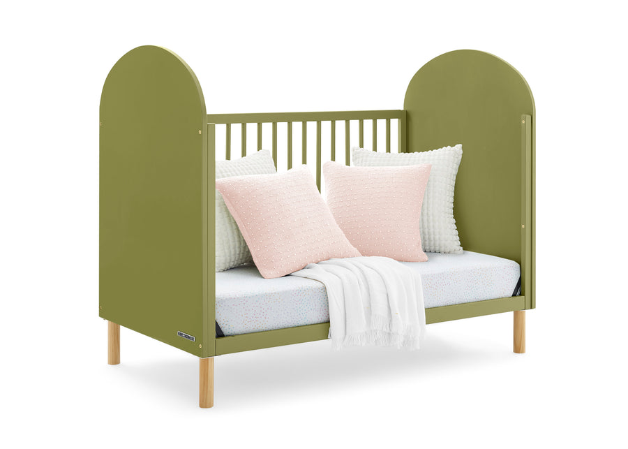 Olive Green with Natural (380) 20-Reese 4-in-1 Convertible Crib