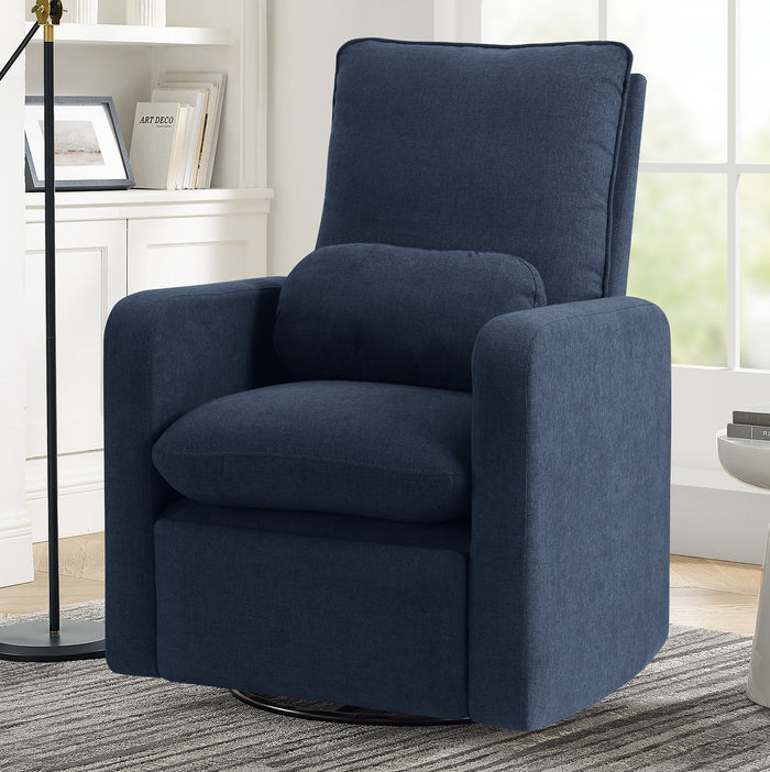 Sailor Blue (1486) 0-Cloud Recliner and Swivel Glider with Stain-Resistant Performance Fabric