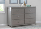 Grey (026) 1-Emerson 6 Drawer Dresser with Interlocking Drawers