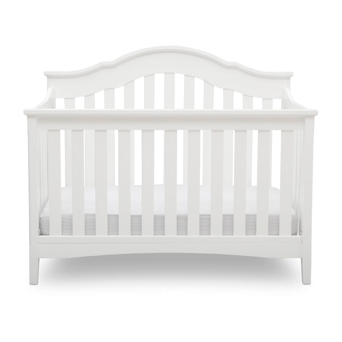 DCB: Textured White (1349) 10-Farmhouse 6-in-1 Convertible Baby Crib