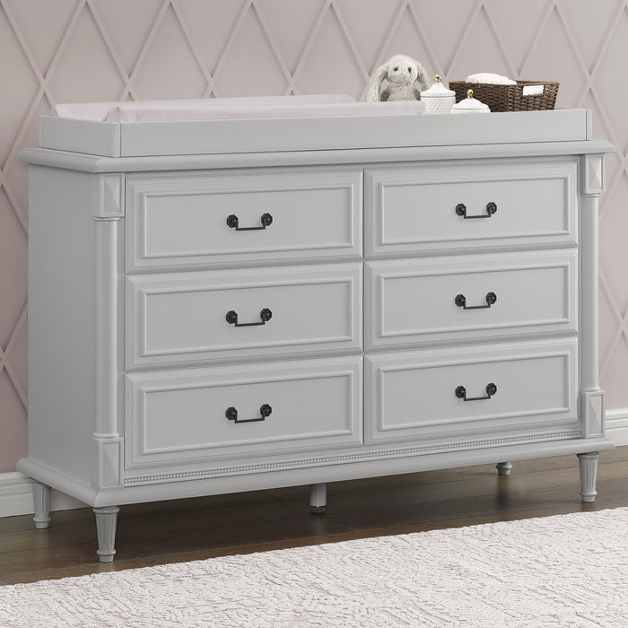 Moonstruck Grey (1351) 1-Juliette 6 Drawer Dresser with Changing Top