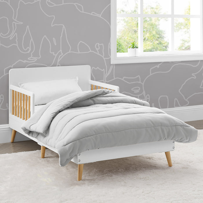 Bianca White with Natural (123) 2-Logan Wood Toddler Bed