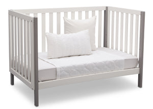 Bianca White with Grey (166) 8-Milo 3-in-1 Convertible Crib