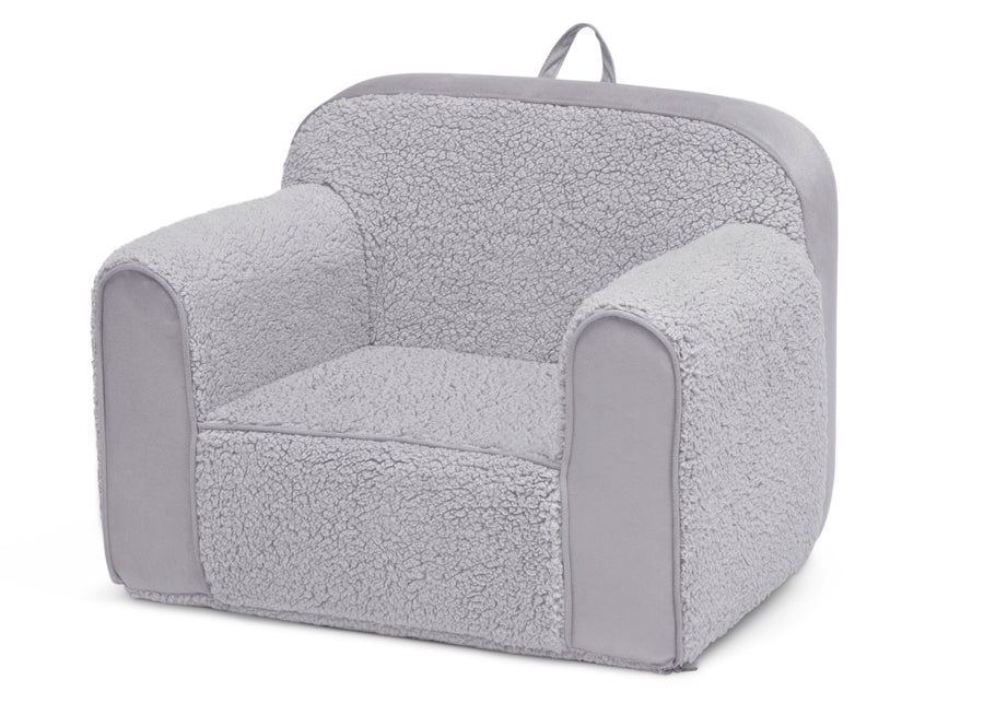Grey Sherpa with Grey Suede (5048) 4-Cozee Sherpa and Suede Chair for Kids