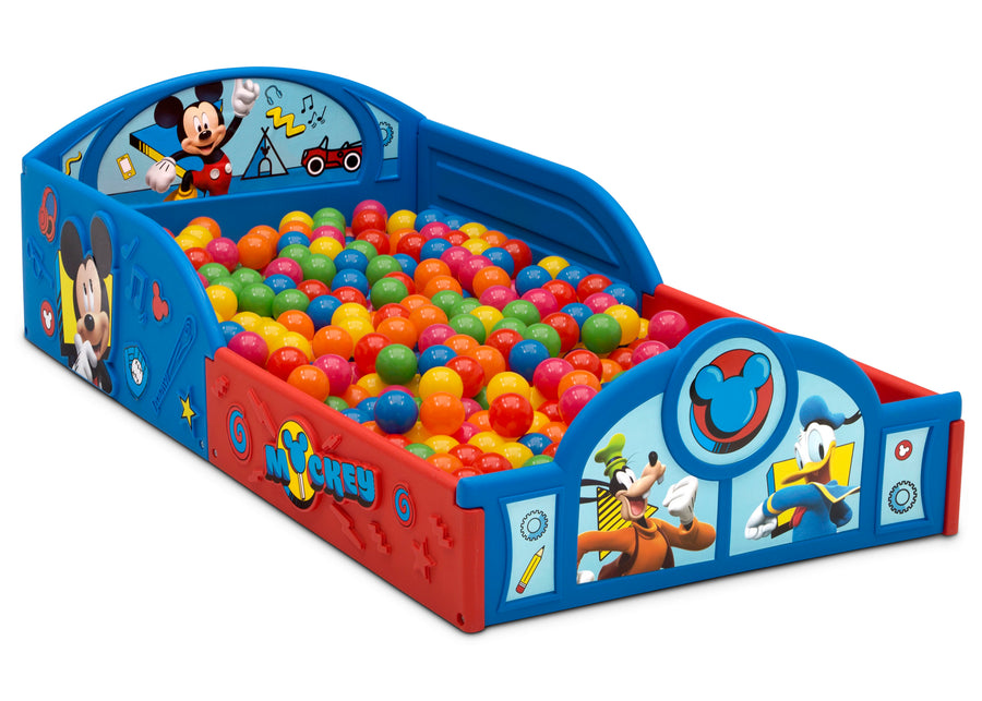 Mickey Hot Dog (1054) 4-Mickey Mouse 4-Piece Room-in-a-Box Bedroom Set - Includes Toddler Bed, Toy Bin & Desk with Chair