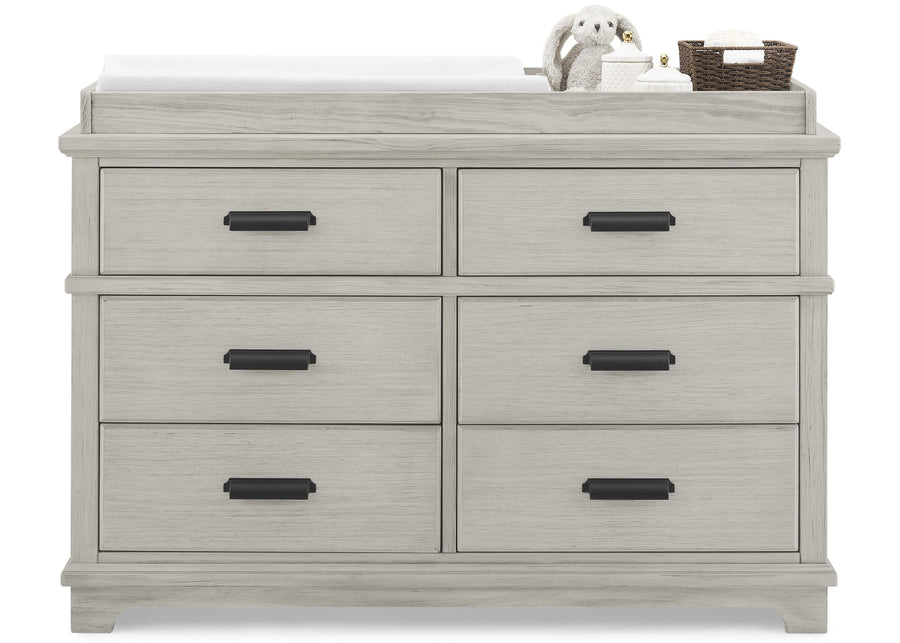 DCB: Rustic Mist (1373) 2-Asher 6 Drawer Dresser with Changing Top