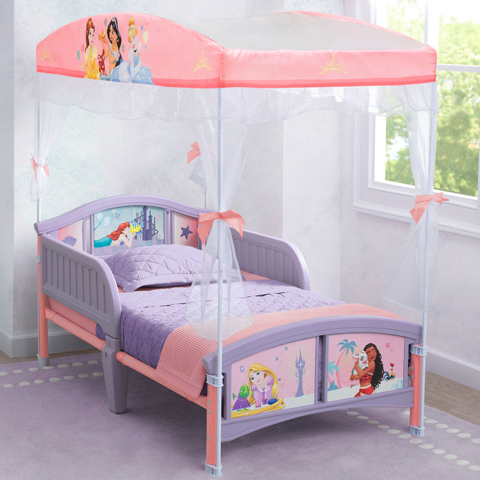 Disney Princess (1038) 1-Princess Plastic Toddler Bed with Canopy