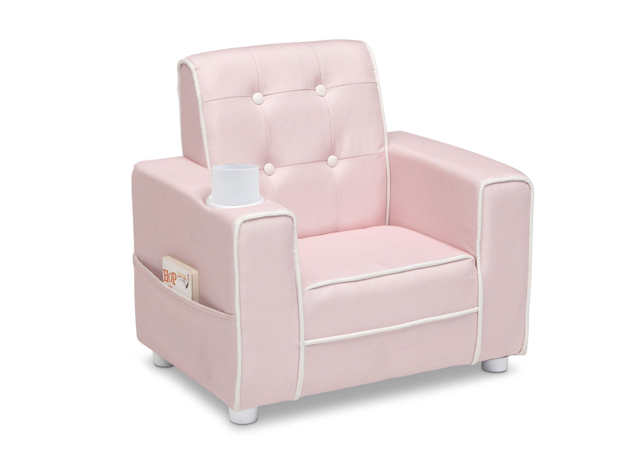 Pink (705C) 3-Chelsea Kids Upholstered Chair with Cup Holder
