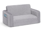 Grey Sherpa with Grey Suede (5048) 3-Cozee Flip-Out Sherpa and Suede 2-in-1 Convertible Sofa to Lounger for Kids