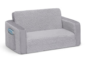 Grey Sherpa with Grey Suede (5048) 3-Cozee Flip-Out Sherpa and Suede 2-in-1 Convertible Sofa to Lounger for Kids