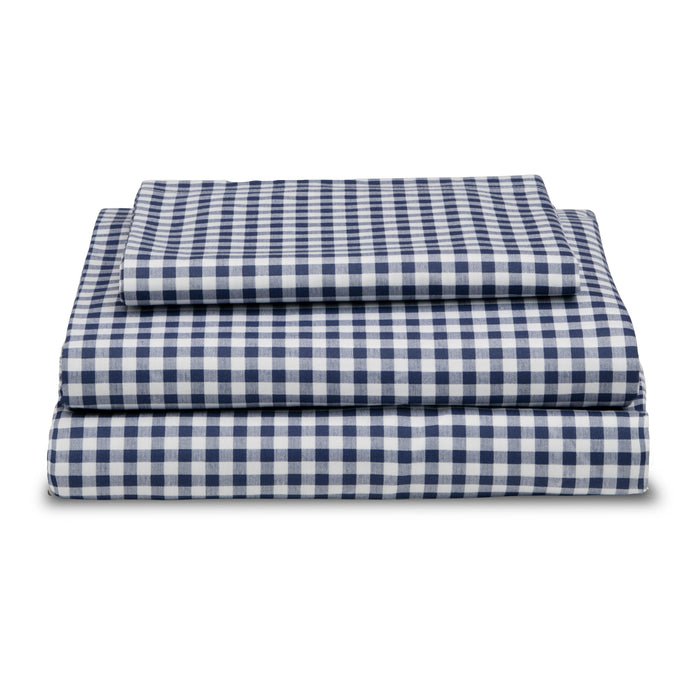DCB: Navy Gingham (3220) 5-Navy Gingham 3-Piece Twin Sheet Set