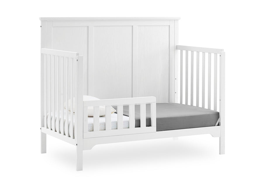 Textured White (1349) 20-Sweet Beginnings Sage Flat Top 6-in-1 Convertible Crib
