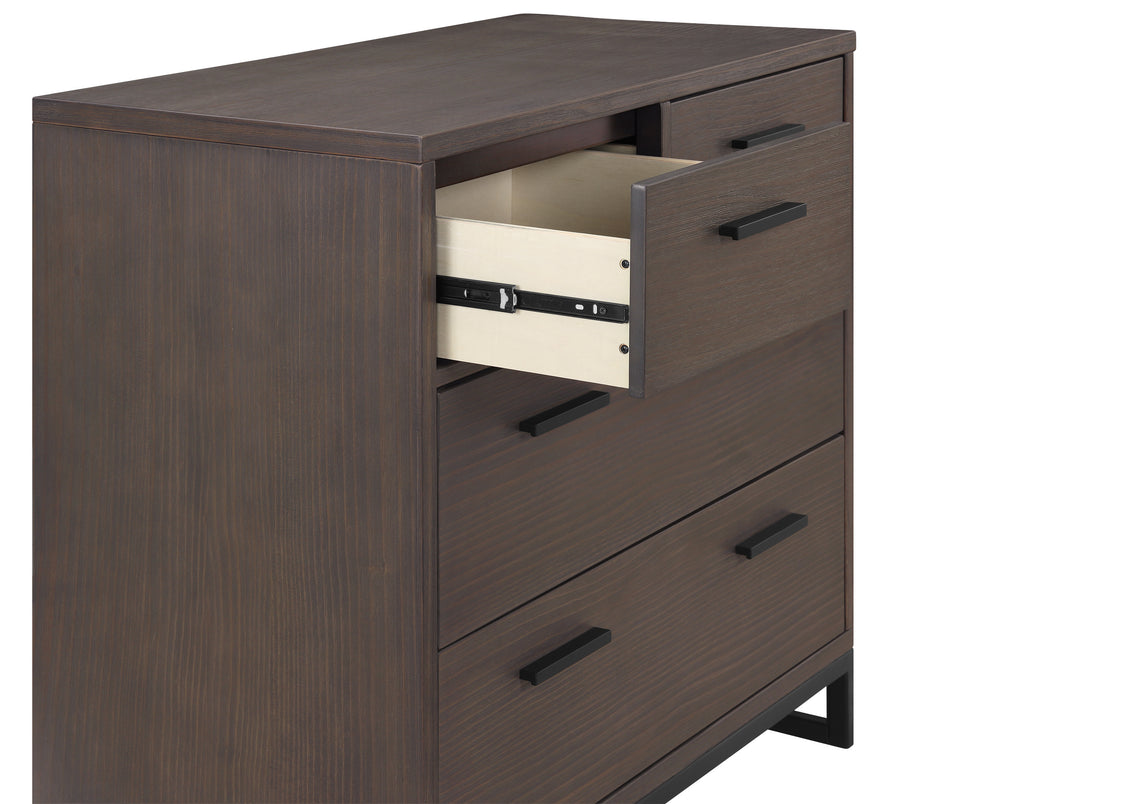 Foundry 4 Drawer Dresser with Changing Top Rustic Grey with Matte Black (1469)
