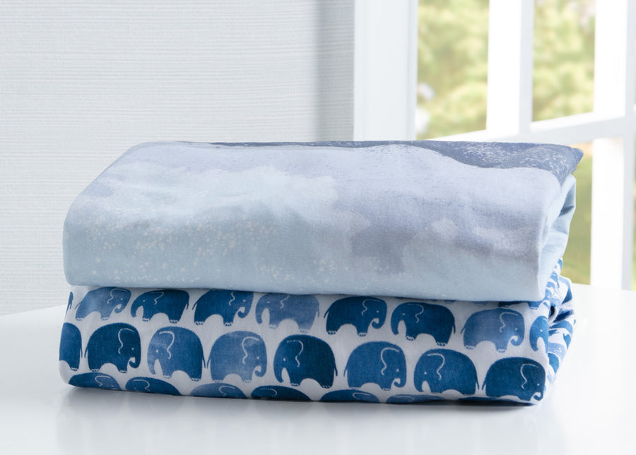 Watercolor Elephant (3413) 1-Watercolor Elephant Fitted Crib Sheets - 2 Pack