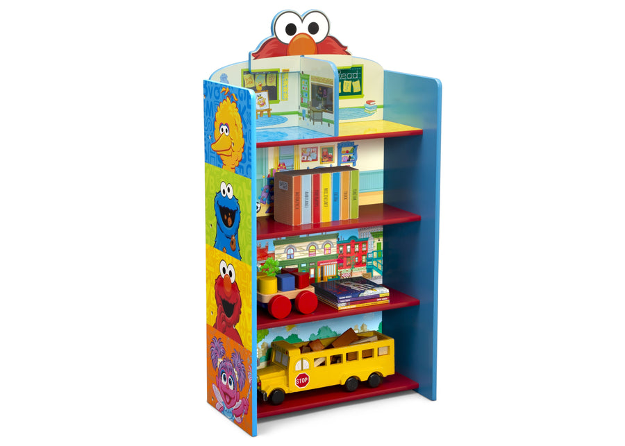 Sesame Street (1151) 3-Sesame Street Wooden Playhouse 4-Shelf Bookcase