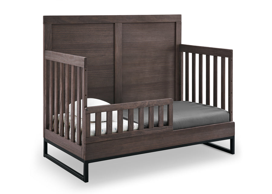 Rustic Grey with Matte Black (1469) 11-Foundry 6-in-1 Convertible Crib