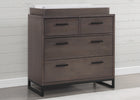 Foundry 4 Drawer Dresser with Changing Top Rustic Grey with Matte Black (1469) 1-Foundry 4 Drawer Dresser with Changing Top