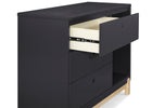 Midnight Grey with Natural (1372) 11-Poppy 3 Drawer Dresser with Cubbies and Interlocking Drawers