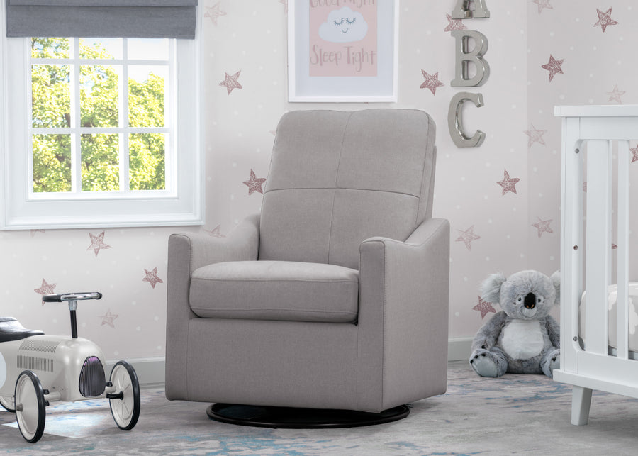 French Grey (1304) 1-Kenwood Nursery Glider Swivel Rocker Chair
