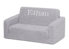 Grey Sherpa (5031) 13-Personalized Cozee Flip-Out Sherpa 2-in-1 Convertible Sofa to Lounger for Kids