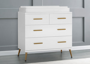 Bianca White with Melted Bronze (186) 2-Sloane 4 Drawer Dresser with Changing Top