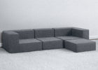 Grey Suede (5000) 1-Cozee 4-Piece Sectional Sofa Set