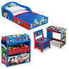 Mickey Hot Dog (1054) 2-Mickey Mouse 4-Piece Room-in-a-Box Bedroom Set - Includes Toddler Bed, Toy Bin & Desk with Chair
