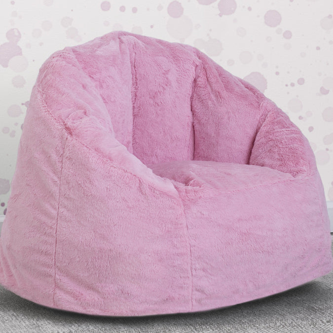 Pink (210C) 24-Cozee Fluffy Chair, Toddler Size (For Kids Up to 6 Years Old)