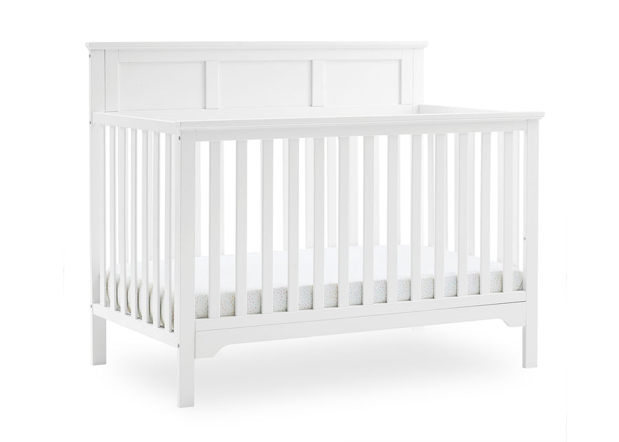 Bianca White (130) 11-Sweet Beginnings Hart Flat Top 6-in-1 Convertible Crib