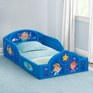 CoComelon (1224) 2-CoComelon Sleep and Play Toddler Bed with Built-In Guardrails