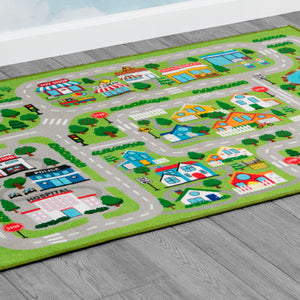 City Life (3403) 4-Large Road Map Activity Rug for Girls and Boys - 54-inch L x 39-inch W