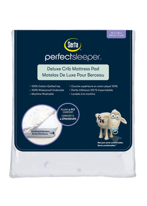 No Color (NO) 2-Deluxe Crib Mattress Pad - 100% Waterproof, Quilted Top, Fitted Protective Crib Mattress Pad