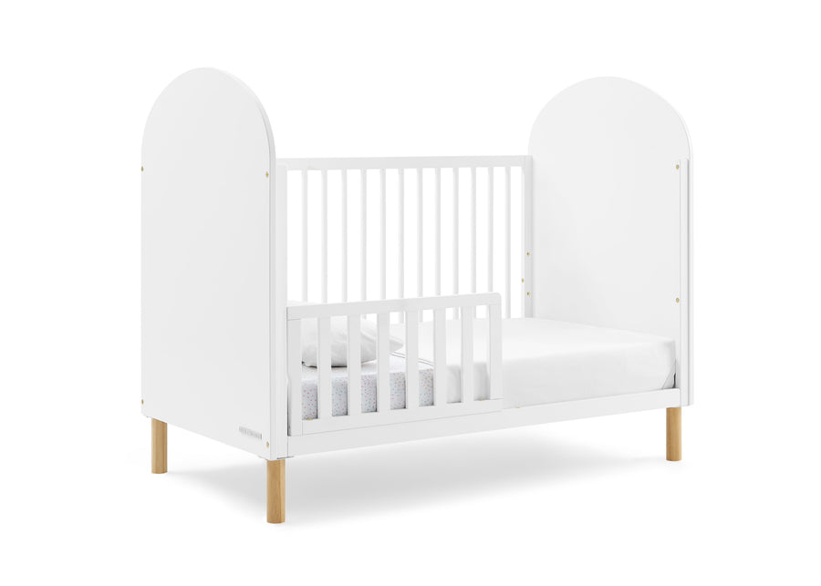 Bianca White with Natural (123) 4-Reese 4-in-1 Convertible Crib