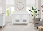 Textured White (1349) 17-Sweet Beginnings Sage Flat Top 6-in-1 Convertible Crib