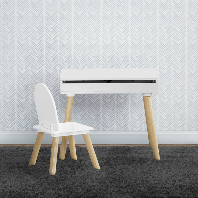 Bianca White (130) 5-Ollie Lift-Top Desk and Chair Set for Toddlers & Up