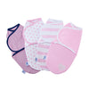 Girl (5004) 4-Little Lambs Adjustable Swaddle Wrap - Size Large, Fits Babies 3-6 Months/14-18 lbs., 4-Pack
