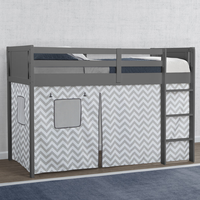 Grey Chevron (1049) 1-Bed Tent - Curtain Set for Twin Loft or Bunk Bed (Bed Sold Separately)