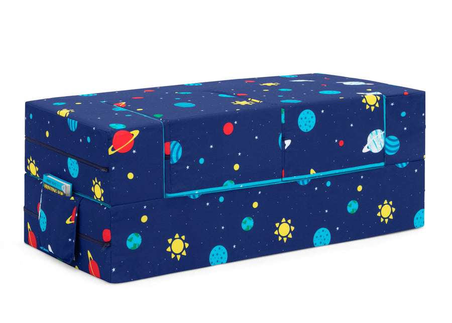 Spaceship (5064) 5-Convertible Sofa and Play Set for Kids and Toddlers – Modular Foam Couch and Flip Out Lounger with 2 Ottomans