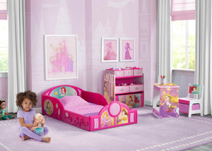 Disney Princess (1034) 0-Disney Princess 4-Piece Room-in-a-Box Bedroom Set - Includes Toddler Bed, Toy Bin & Desk with Chair