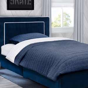 Upholstered Twin Bed Classic Navy Blue 6-Classic Navy Blue Collection