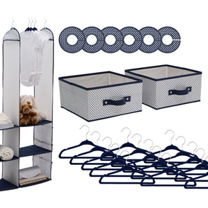 Delta Children Navy (417) 48-Piece Nursery Storage Set (SS2056), Silo, d2d 13-24 Piece Nursery Storage Set