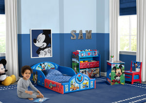 Mickey Hot Dog (1054) 0-Mickey Mouse 4-Piece Room-in-a-Box Bedroom Set - Includes Toddler Bed, Toy Bin & Desk with Chair