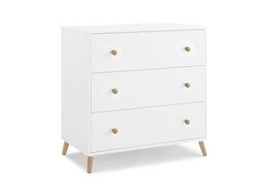 Bianca White with Natural (123) 4-Essex 3 Drawer Dresser