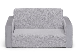 Grey Sherpa with Grey Suede (5048) 2-Cozee Flip-Out Sherpa and Suede 2-in-1 Convertible Sofa to Lounger for Kids