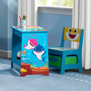 Baby Shark (1127) 9-Baby Shark Wood Art Desk and Chair Set