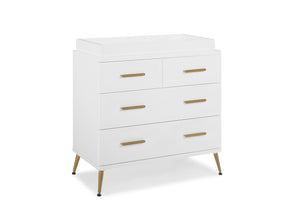DCB: Bianca White with Melted Bronze (186) 14-Sloane 4 Drawer Dresser with Changing Top