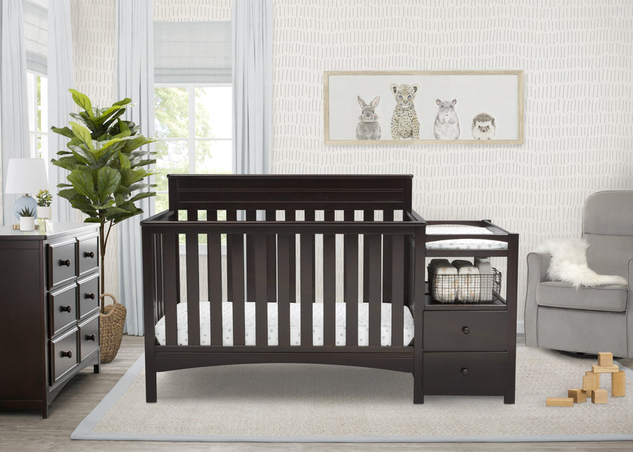 Dark Chocolate (207) 13-Presley Convertible Crib and Changer
