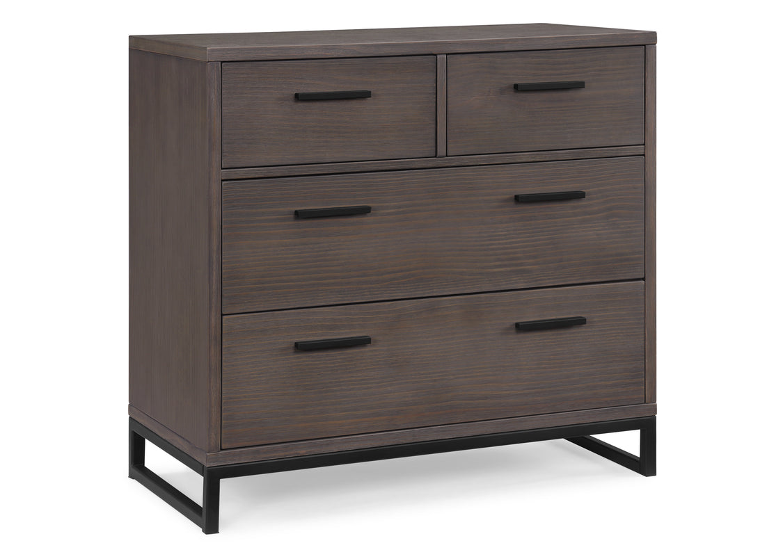 Foundry 4 Drawer Dresser with Changing Top Rustic Grey with Matte Black (1469)